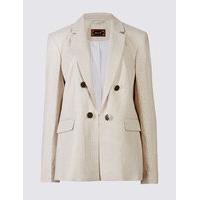 Per Una Linen Rich Gold Button Jacket