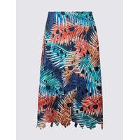 Per Una Blurred Leaf Print Lace A-Line Midi Skirt