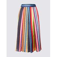 Per Una Striped A-Line Midi Skirt