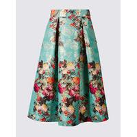 per una floral print jacquard a line midi skirt