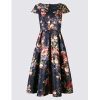 per una rose jacquard print skater midi dress