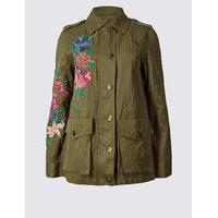 per una cotton blend embroidered jacket