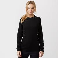 peter storm womens merino long sleeve crew baselayer black