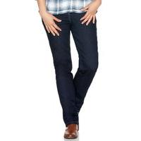 Petite ladies classic slim leg bootcut flare indigo casual denim jeans - Indigo