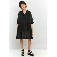 Peter Jensen Broderie Anglais Smocked Dress, BLACK