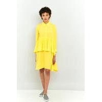 peter jensen double front frill dress yellow