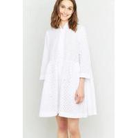 Peter Jensen Diana Broderie Anglaise Smock Dress, WHITE