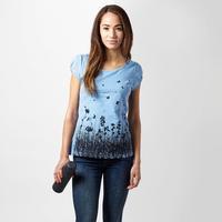 peter storm womens border t shirt blue blue