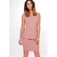 Peplum Tailored Dress - rose