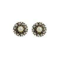 Pearl And Crystal Earrings