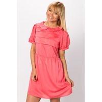 peter pan collar pleat front dress