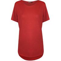 peyton plain dip hem short sleeve top red