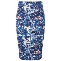 Pencil Skirt (Blue Abstract Print / 12)