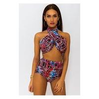 perrie graphic high waisted multiway bikini