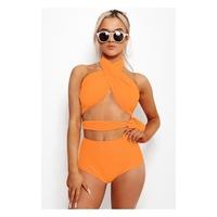 perrie orange high waisted multiway bikini