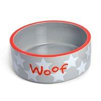 Petface Woof White Star Ceramic Bowl