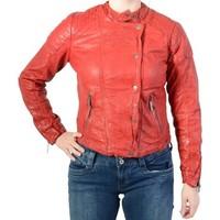 Pepe jeans Blouson Cuir Rocky PL401068 Ruby 276 women\'s Leather jacket in red