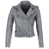 pepe jeans ninel womens leather jacket in grey