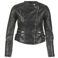 pepe jeans nurit womens leather jacket in black