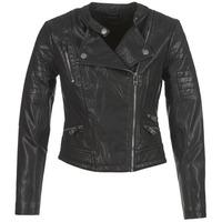 pepe jeans ewan womens leather jacket in black