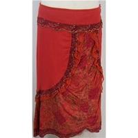 Per Una - 14L - Orange Mix - Calf length skirt