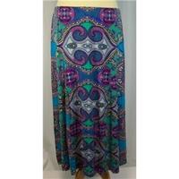 Per Una Size 14 Turquoise Patterned Skirt Per Una - Size: 14 - Blue - A-line skirt