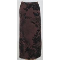 peruvian connection size s brown black floral skirt
