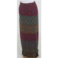 peruvian connection size s multi coloured cotton knitted skirt