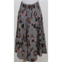 Per Una Size: 12 grey, purple & brown floral patterned skirt