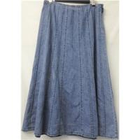 petites bhs size 14 blue calf length skirt