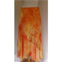 per una size 10 orange calf length skirt