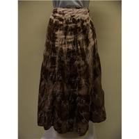 per una browncream cotton skirt size 10 per una brown calf length skir ...