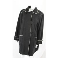 Perrie Size 20 Black Wool Coat with Grey Piping