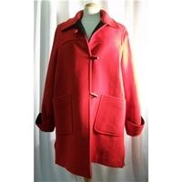 Peter James, Size Large, Red Wool Mix Duffle Coat/Jacket Approx UK 16/18