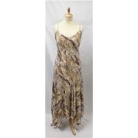 Per Una Size 12L Cream/Tan Animal Print Dress Per Una - Size: 12 - Cream / ivory - Calf length