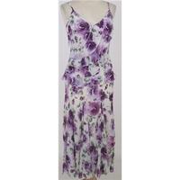 Per Una, size 8 purple & white floral top and skirt