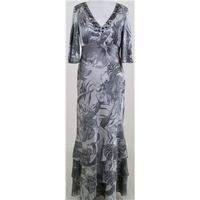 Per Una size: 12 - Grey & silver - Sleeved evening dress