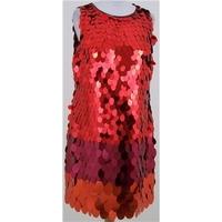 per una speziale size 14 red orange sequined dress