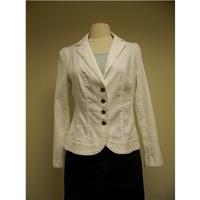 Per Una white linen mix fitted jacket, size 12 Per Una - White - Smart jacket / coat