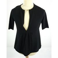 Peter Hahn - Size: 10 (34 bust) - Raven Black - Casual/Stylish 100% Cashmere V Neck Short Sleeve Sweater Dress/Tunic