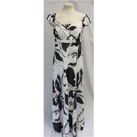 per una long white print evening dress per una size 12 multi coloured