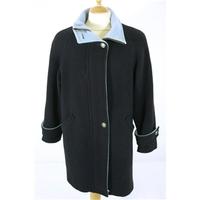 Peter James - Size: Small (34 bust) - Navy Blue with Light Blue Lining - Smart/Stylish Wool Blend Designer Fashion Over Coat