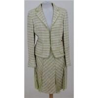 per una size 12 pale green pink woven skirt suit