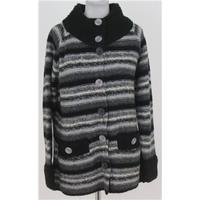 Per Una, size L black & grey mix striped cardigan