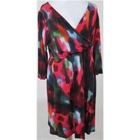 per una size 18 burgundy mix patterned dress