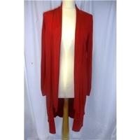 Per Una Size 10 Long Red Cardigan Per Una - Size: 10 - Red - Cardigan