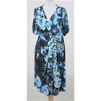 Per Una size 14 blue mix patterned dress