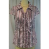 per una size 14 pink striped short sleeve blouse per una size 14 pink