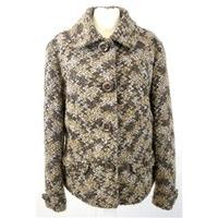 Per Una - Size 12 - Cream, Mocha, & Latte - Slub Weave Retro Style Jacket