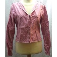 per Una Pink Flower Embroidered Jacket Per Una - Size: 10 - Pink - Jacket